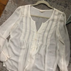 Maison Jules Ivory Button-Down Blouse